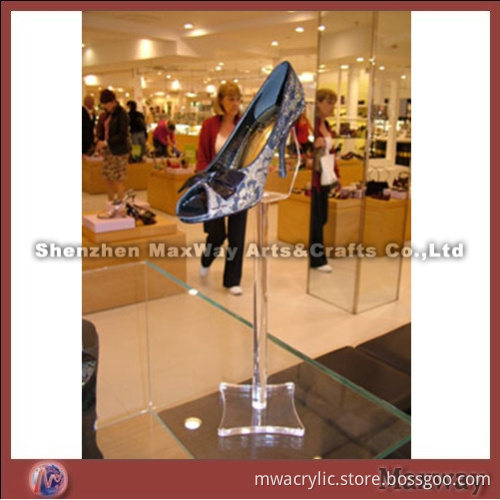 Vertical crystal single acrylic shoes display holder